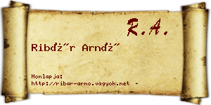 Ribár Arnó névjegykártya